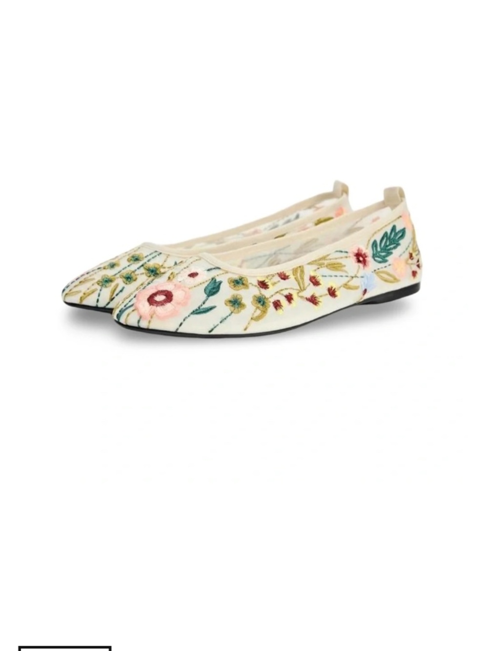 Zara Embroidered Floral Flats